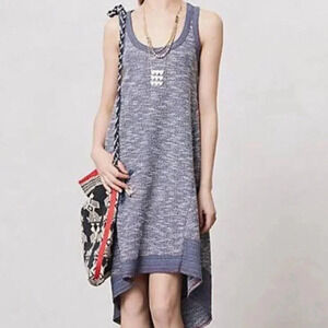 LEFT of CENTER ANTHROPOLOGIE "Bahia" High Low Denim Blue Tank Dress, Medium